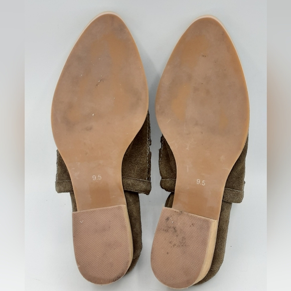 Jeffrey Campbell Taggart Olive Green Suede Cutout Stacked Heel Booties. - Picture 15 of 16